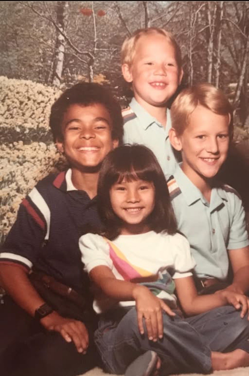 Val with his three siblings as children